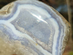 Polished Blue Lace Agate Standing Free Forms  x 2 From Nsanje, Malawi - Toprock Gemstones and Minerals 