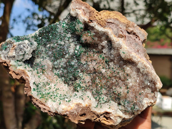 Natural Rare Ball Malachite On Drusy Quartz & Dolomite Matrix  x 1 From Kambove, Congo