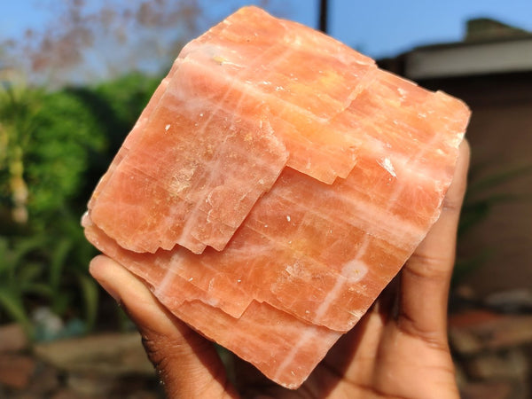 Natural New Sunset Orange Calcite Specimens  x 3 From Spitzkop, Namibia