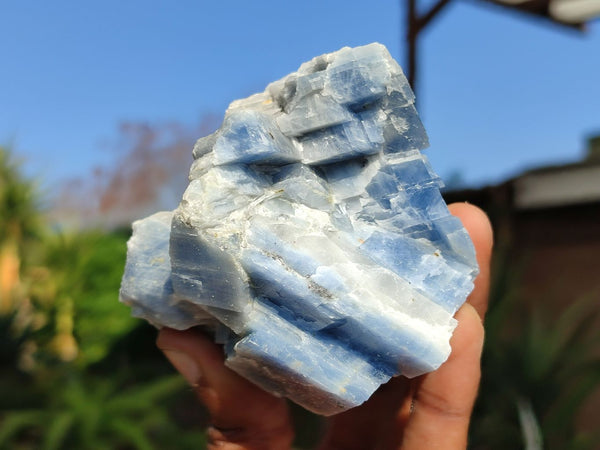 Natural Sky Blue Calcite Specimens With Hematite Spots  x 6 From Spitzkop, Namibia