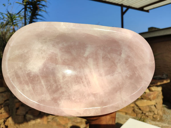 Polished Large Pink Rose Quartz Bowl  x 1 From Ambatondrazaka, Madagascar