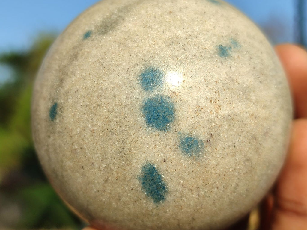 Polished Blue Spinel Quartz Spheres  x 3 From Madagascar - Toprock Gemstones and Minerals 