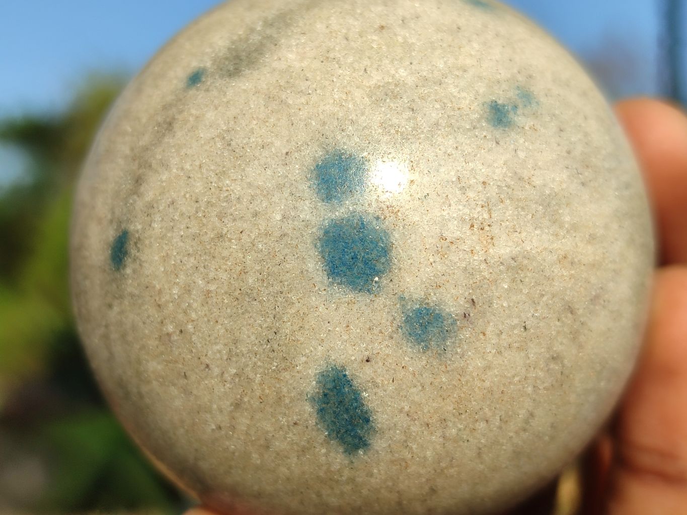 Polished Blue Spinel Quartz Spheres  x 3 From Madagascar - Toprock Gemstones and Minerals 