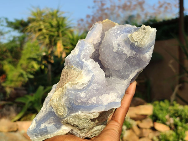 Natural Extra Large Blue Lace Agate Geode Specimen x 1 From Nsanje, Malawi - Toprock Gemstones and Minerals 