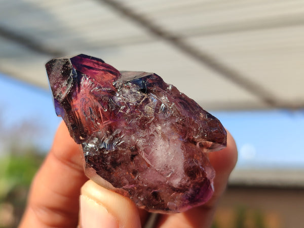 Natural Window Amethyst Quartz Crystals  x 12 From Chiredzi, Zimbabwe