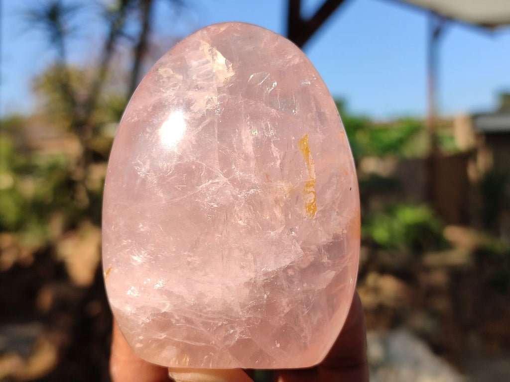 Polished Gemmy Pink Rose Quartz Standing Free Forms x 6 From Madagascar - Toprock Gemstones and Minerals 