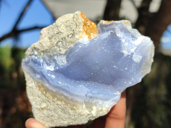Natural Blue Lace Agate Geode Specimens  x 12 From Nsanje, Malawi