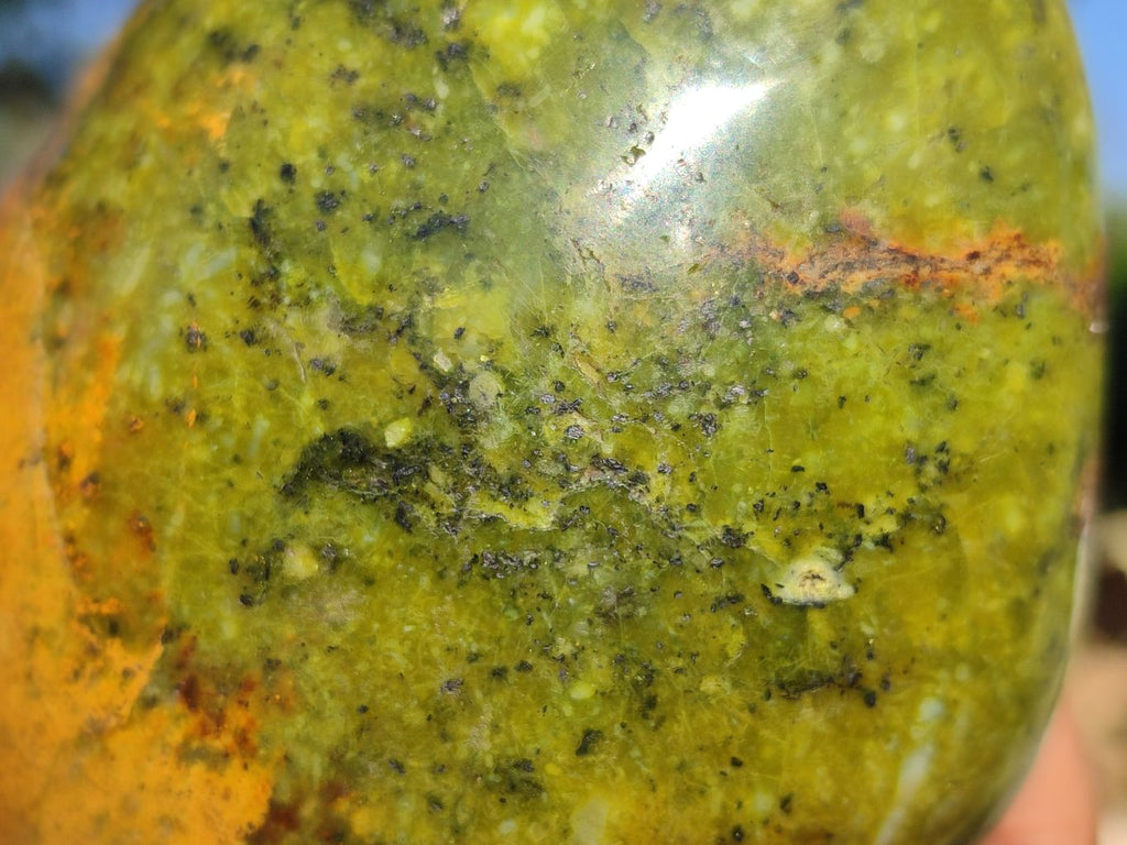 Polished Green Opal Standing Free Forms  x 2 From Madagascar - Toprock Gemstones and Minerals 