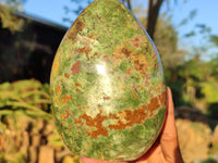 Polished Green Chrysoprase Standing Free Forms  x 2 From Ambatondrazaka, Madagascar - Toprock Gemstones and Minerals 