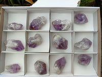 Natural Single Jacaranda Amethyst Crystals x 12 From Zambia - Toprock Gemstones and Minerals 