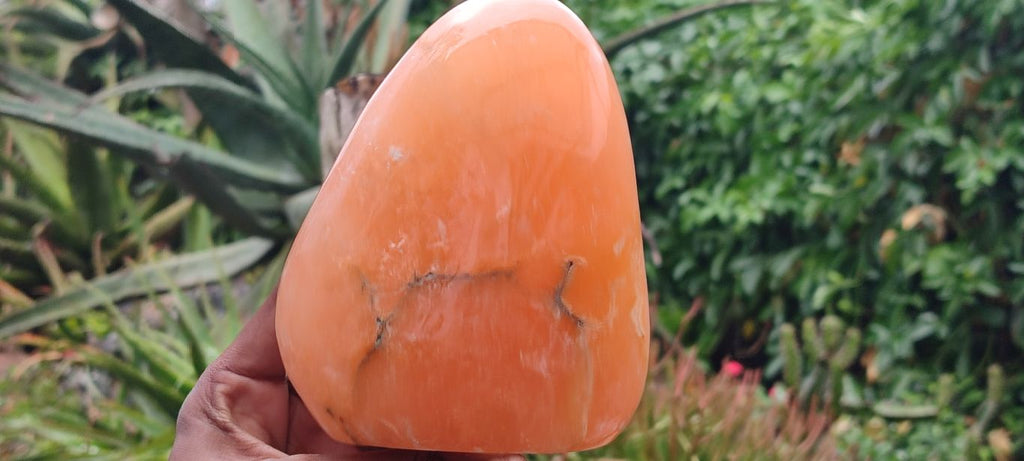 Polished Orange Twist Calcite Standing Free Form x 1 From Maevantanana, Madagascar - Toprock Gemstones and Minerals 