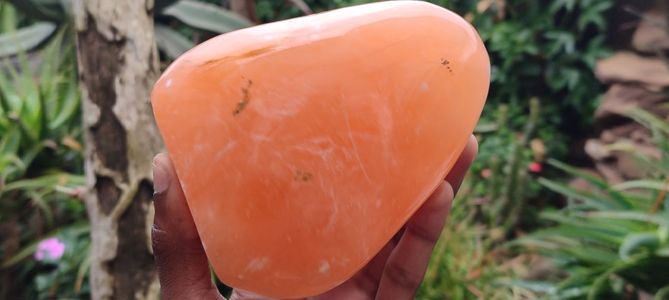 Polished Orange Twist Calcite Standing Free Form x 1 From Maevantanana, Madagascar - Toprock Gemstones and Minerals 