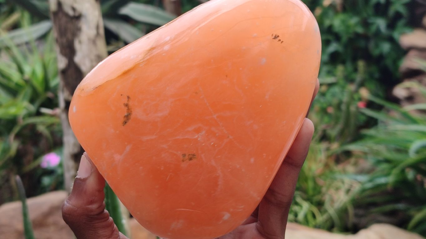 Polished Orange Twist Calcite Standing Free Form x 1 From Maevantanana, Madagascar - Toprock Gemstones and Minerals 