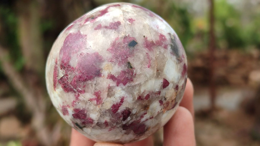 Polished Rubellite Pink Tourmaline Matrix Spheres x 6 From Ambatondrazaka, Madagascar - Toprock Gemstones and Minerals 