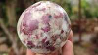 Polished Rubellite Pink Tourmaline Matrix Spheres x 6 From Ambatondrazaka, Madagascar - Toprock Gemstones and Minerals 