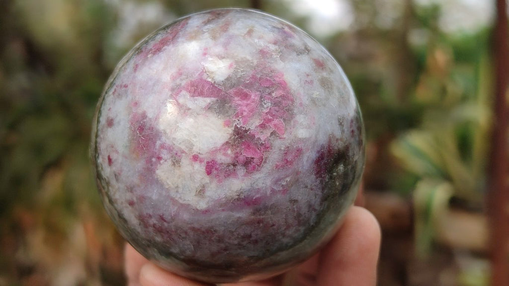 Polished Rubellite Pink Tourmaline Matrix Spheres x 6 From Ambatondrazaka, Madagascar - Toprock Gemstones and Minerals 