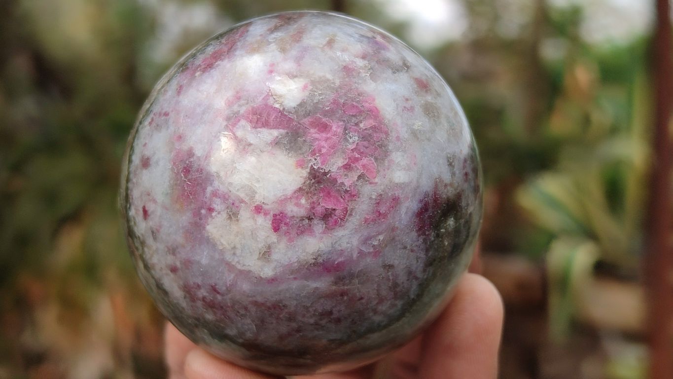 Polished Rubellite Pink Tourmaline Matrix Spheres x 6 From Ambatondrazaka, Madagascar - Toprock Gemstones and Minerals 