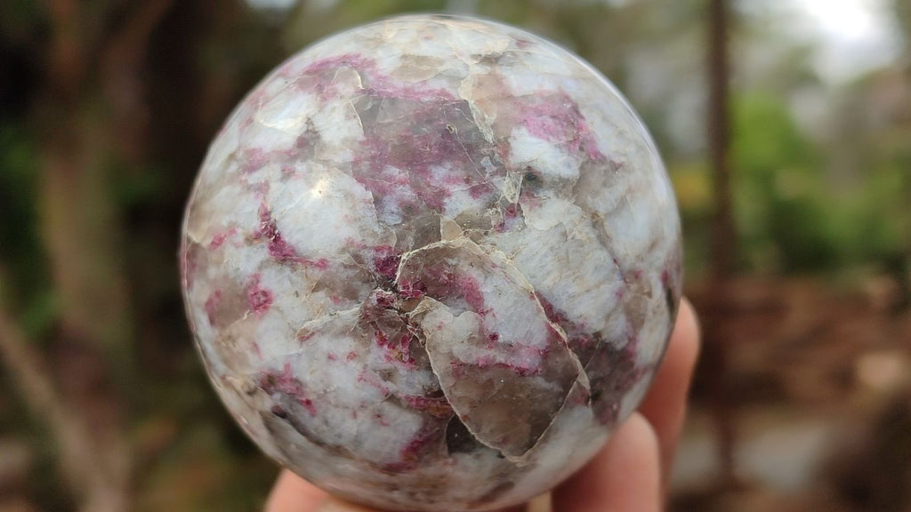 Polished Rubellite Pink Tourmaline Matrix Spheres x 6 From Ambatondrazaka, Madagascar - Toprock Gemstones and Minerals 