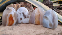 Polished Lovely Selection Of Agate Standing Free Forms  x 3 From Madagascar - Toprock Gemstones and Minerals 