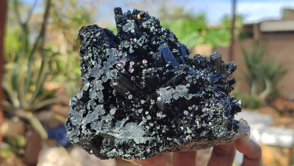 Natural Schorl Black Tourmaline Specimens x 2 From Erongo, Namibia - Toprock Gemstones and Minerals 