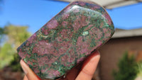 Polished Fluorescent Ruby Corundum In Chrome Verdite Free Forms x 4 From Zimbabwe - Toprock Gemstones and Minerals 