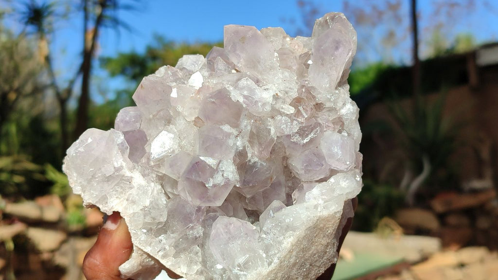 Natural Jacaranda Amethyst Clusters x 2 From Zambia - Toprock Gemstones and Minerals 