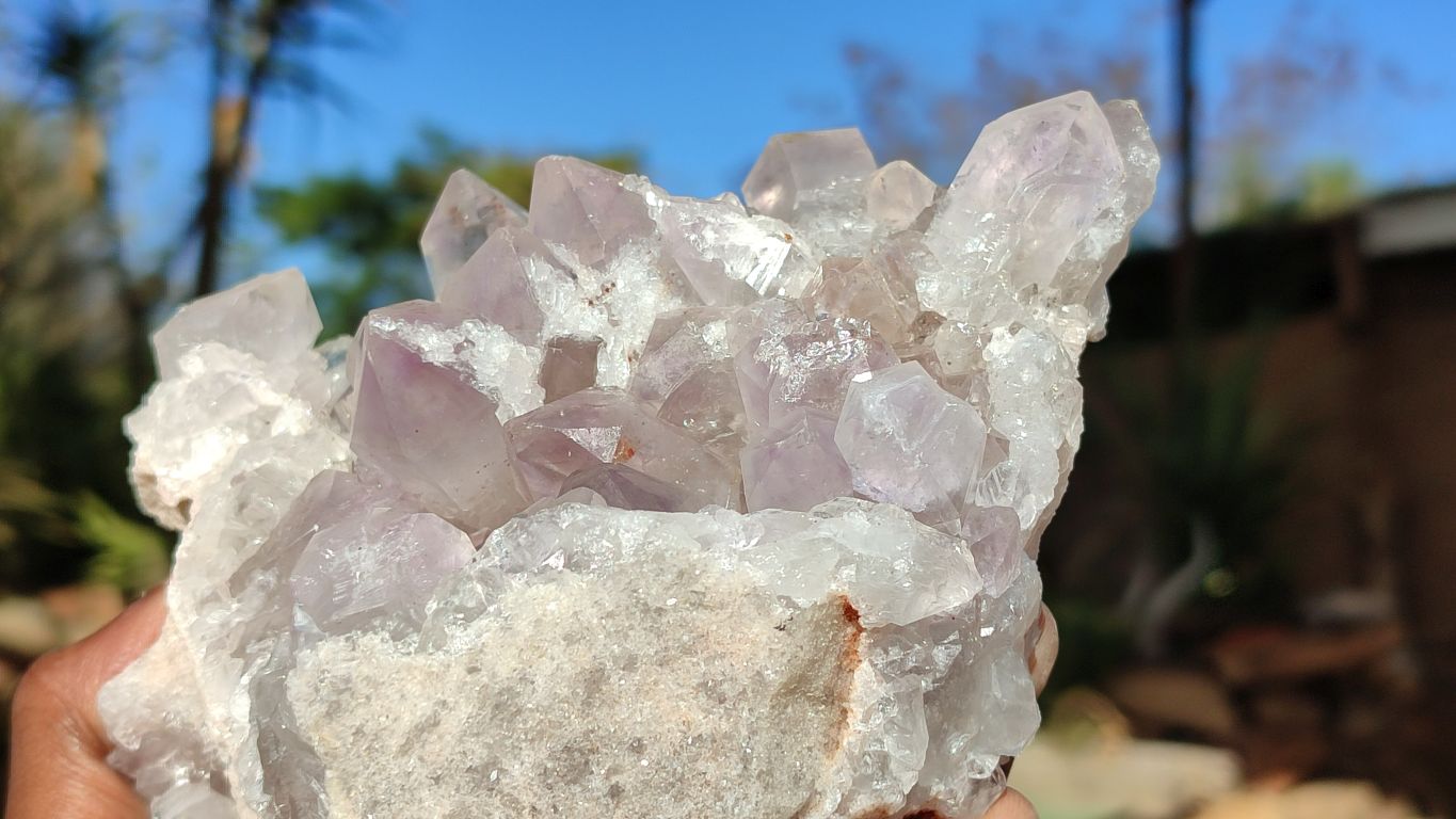 Natural Jacaranda Amethyst Clusters x 2 From Zambia - Toprock Gemstones and Minerals 