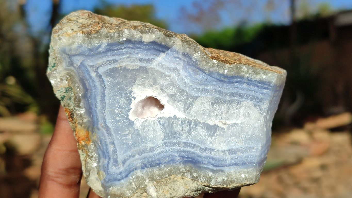 Natural Blue Lace Agate Geode Specimens  x 12 From Nsanje, Malawi - Toprock Gemstones and Minerals 
