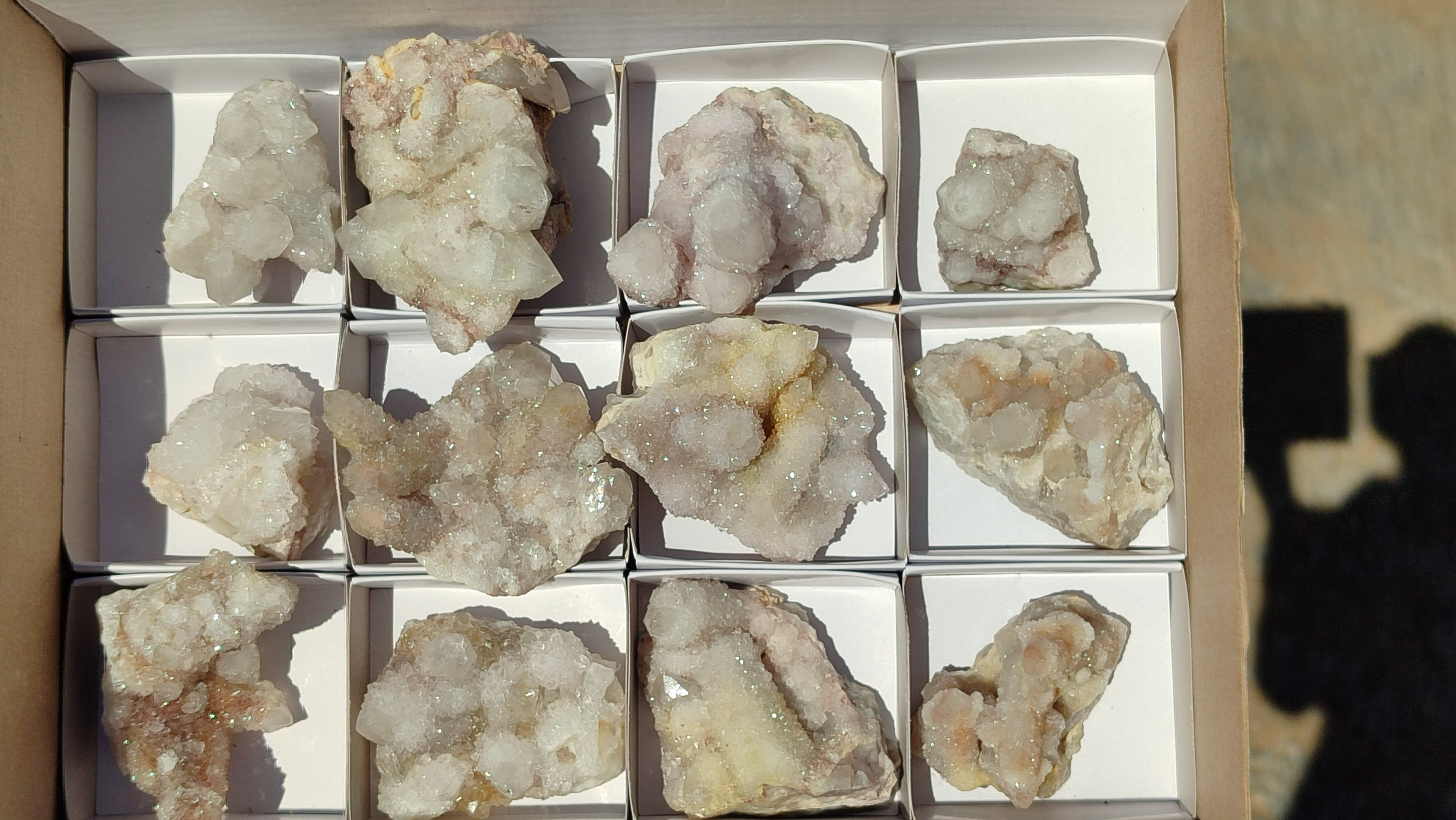 Natural White Spirit Quartz Clusters x 12 From Boekenhouthoek, South Africa - Toprock Gemstones and Minerals 