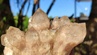Natural Cascading White Phantom Smokey Quartz Clusters x 2 From Luena, Congo - Toprock Gemstones and Minerals 