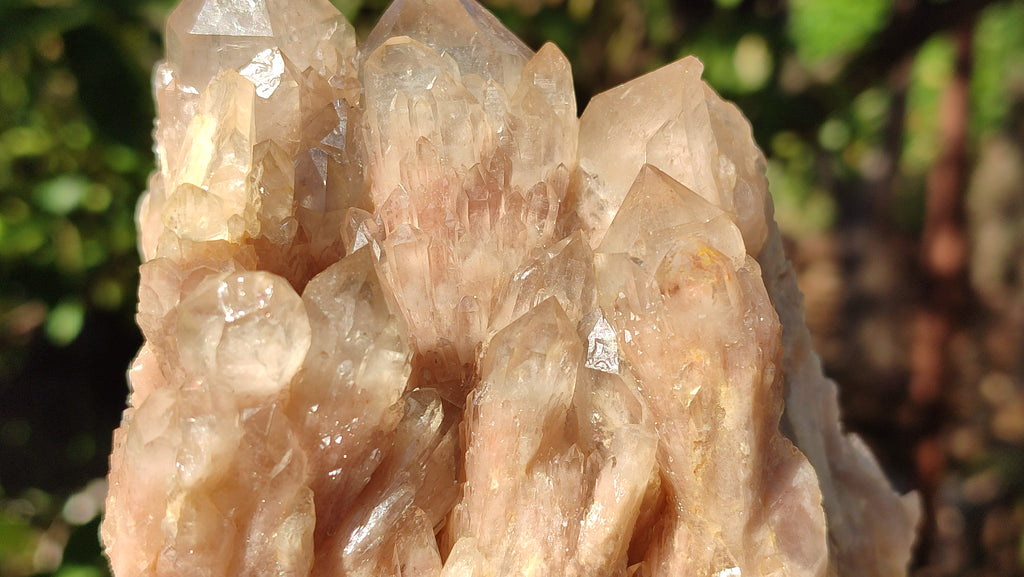 Natural Cascading White Phantom Smokey Quartz Clusters x 2 From Luena, Congo - Toprock Gemstones and Minerals 