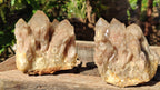 Natural Cascading White Phantom Smokey Quartz Clusters x 2 From Luena, Congo - Toprock Gemstones and Minerals 