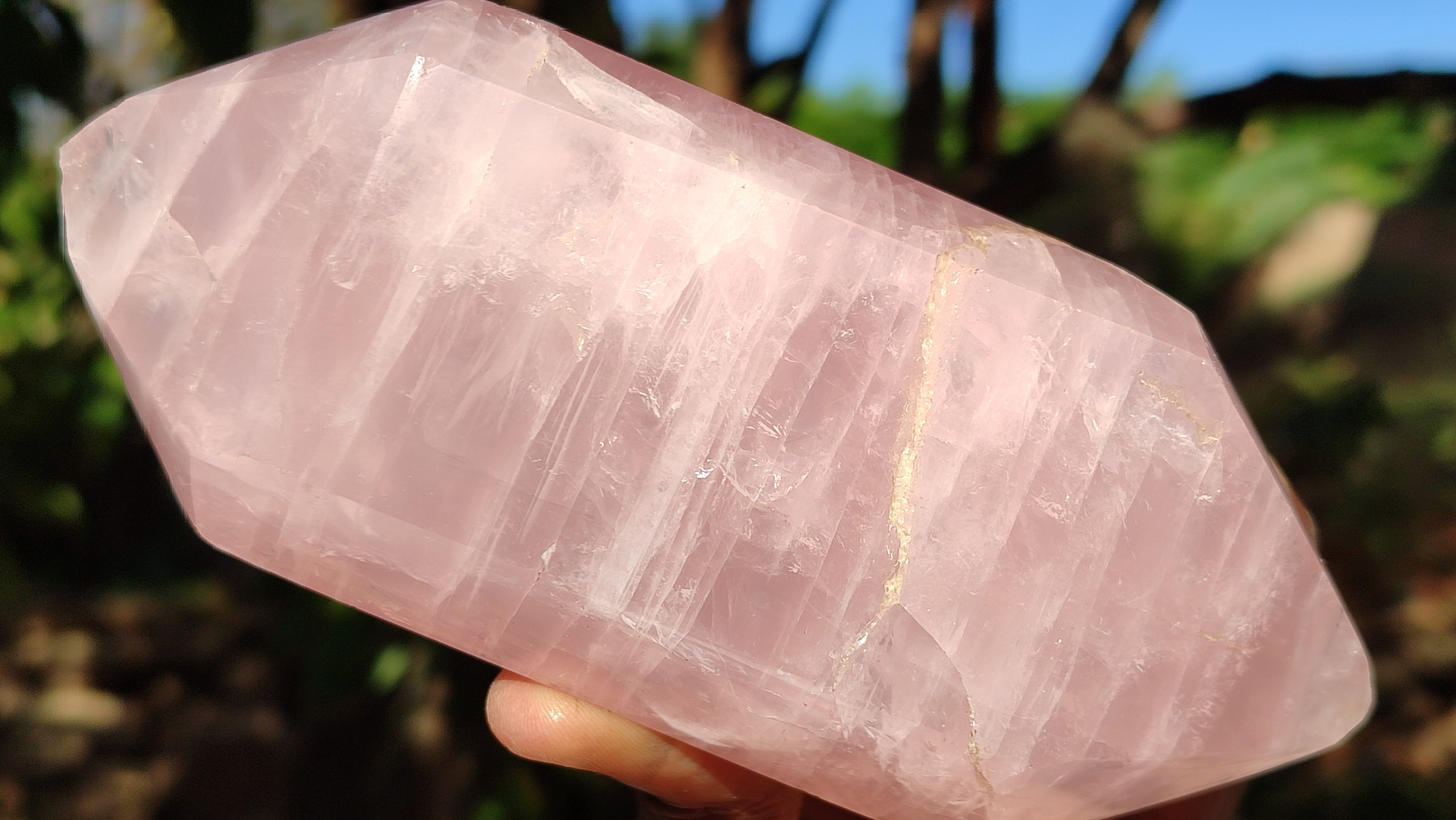 Polished Double Terminated Gemmy Rose Quartz Points x 2 From Madagascar - Toprock Gemstones and Minerals 