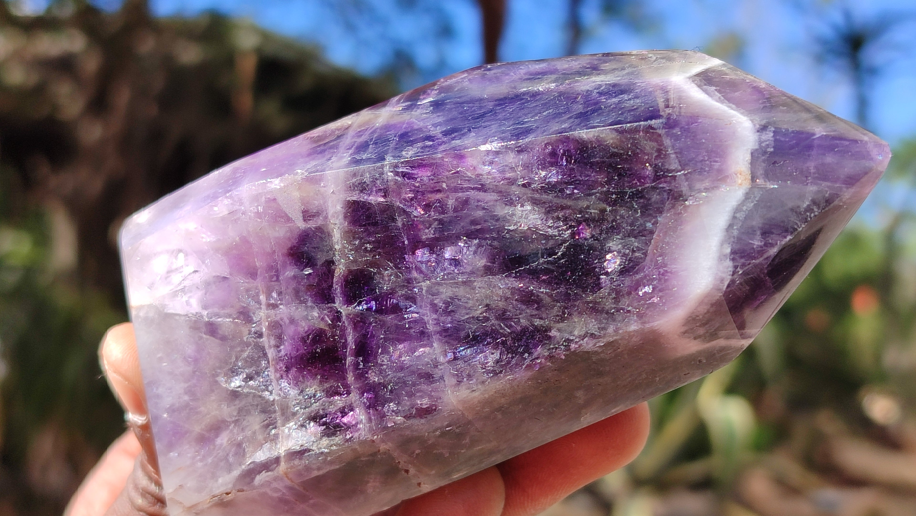 Polished Dream Amethyst Points x 3 From Madagascar - Toprock Gemstones and Minerals 