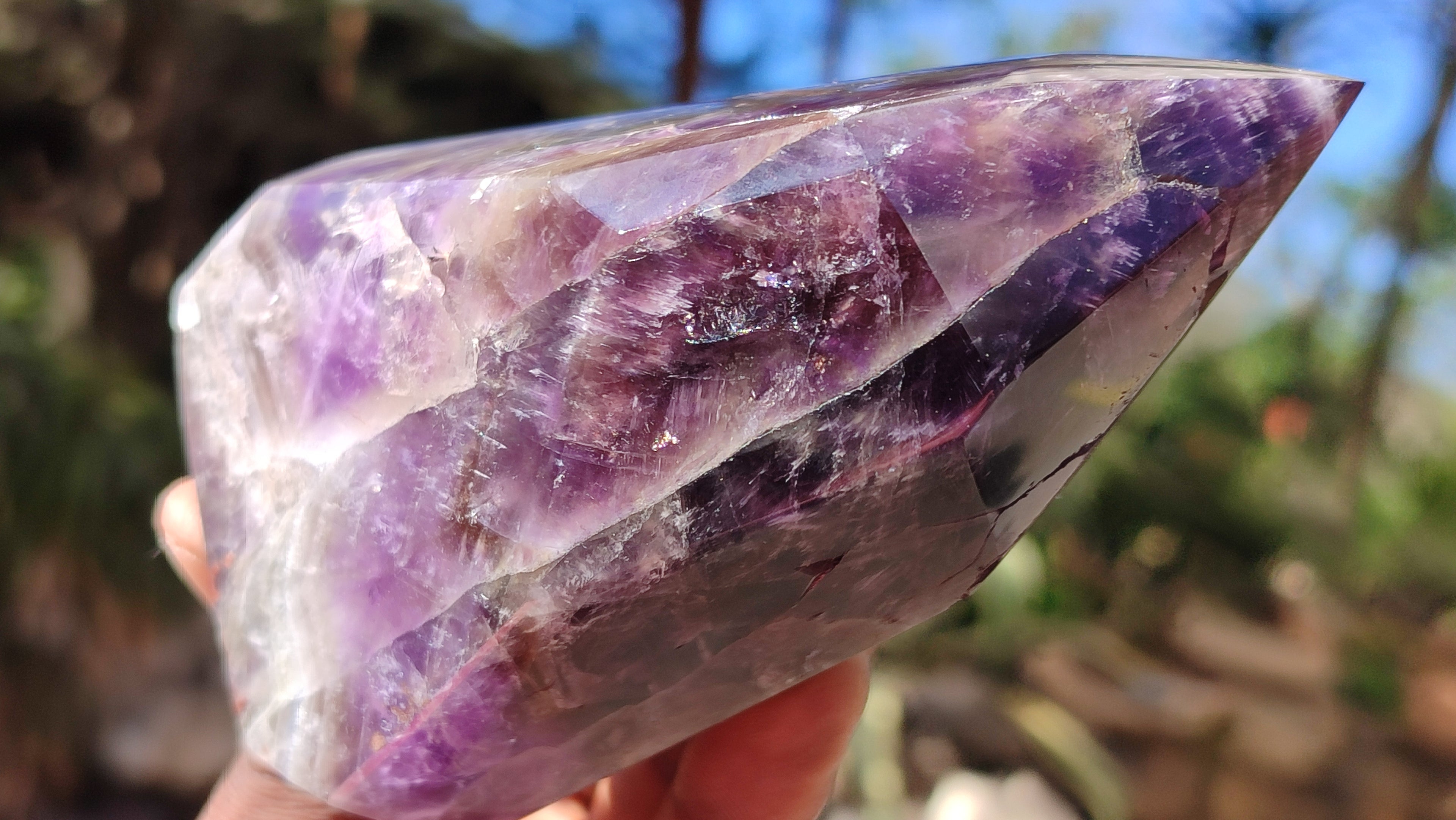 Polished Dream Amethyst Points x 3 From Madagascar - Toprock Gemstones and Minerals 
