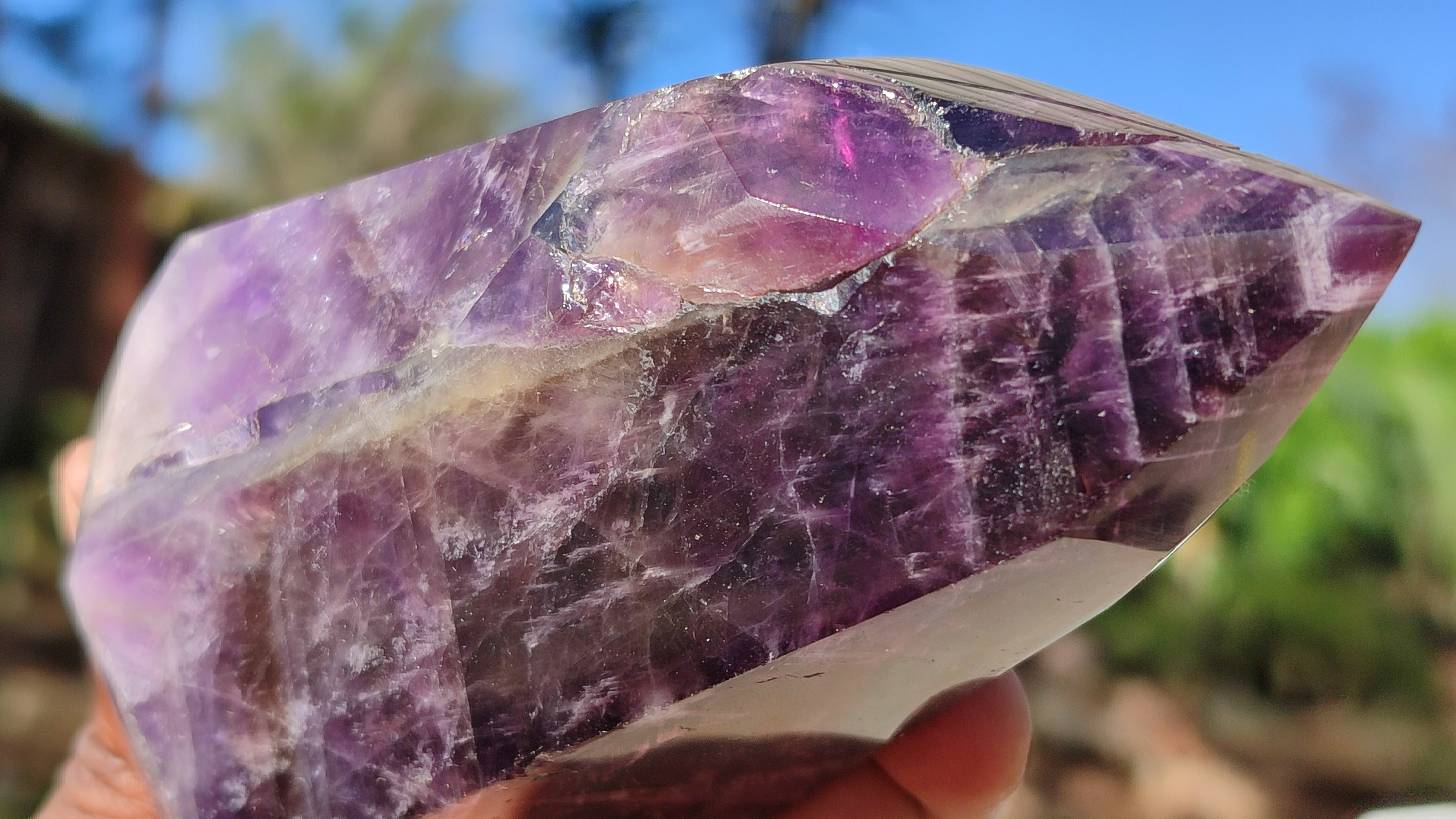 Polished Dream Amethyst Points x 3 From Madagascar - Toprock Gemstones and Minerals 