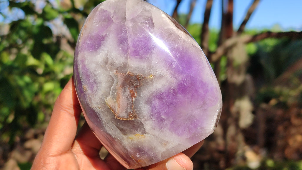Polished Dream Amethyst Standing Free Forms x 2 From Madagascar - Toprock Gemstones and Minerals 