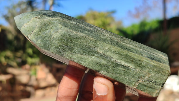 Polished Banded Green Fuchsite Quartz Points  x 6 From Madagascar - Toprock Gemstones and Minerals 