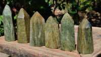 Polished Banded Green Fuchsite Quartz Points  x 6 From Madagascar - Toprock Gemstones and Minerals 