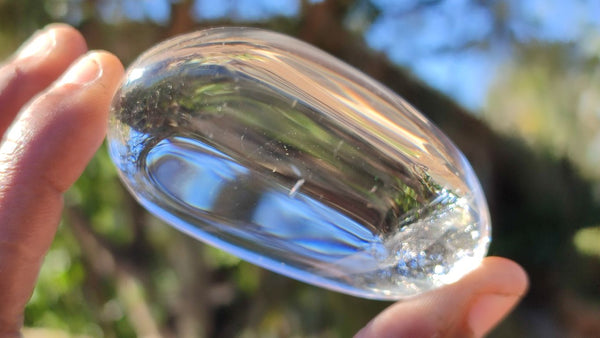 Polished Semi Optic Clear Quartz Galet / Palm Stones x 12 From Madagascar - Toprock Gemstones and Minerals 