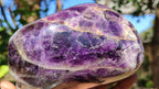 Polished Deep Purple Flower Amethyst Standing Free Form x 1 From Zambia - Toprock Gemstones and Minerals 