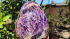 Polished Deep Purple Flower Amethyst Standing Free Form x 1 From Zambia - Toprock Gemstones and Minerals 