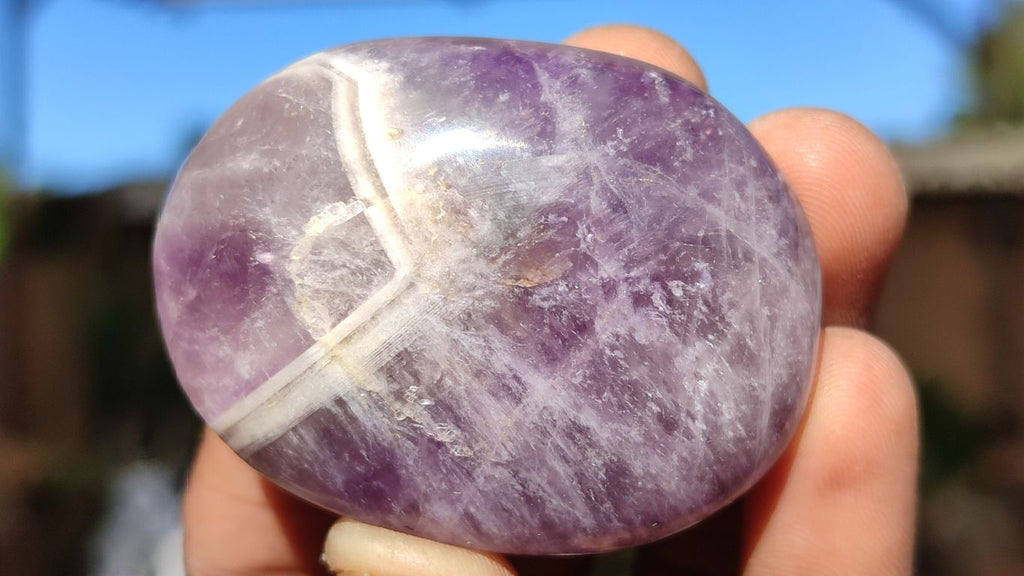 Polished Amethyst Galet / Palm Stones x 12 From Madagascar - Toprock Gemstones and Minerals 