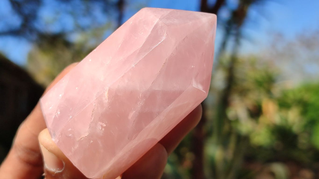 Polished Gemmy Pink Rose Quartz Points x 6 From Madagascar - Toprock Gemstones and Minerals 