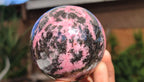 Polished Pink & Black Rhodonite Spheres x 3 From Madagascar - Toprock Gemstones and Minerals 
