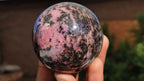 Polished Pink & Black Rhodonite Spheres x 3 From Madagascar - Toprock Gemstones and Minerals 