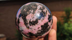 Polished Pink & Black Rhodonite Spheres x 3 From Madagascar - Toprock Gemstones and Minerals 