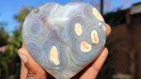 Polished Stunning Agate Gemstone Hearts x 6 From Madagascar - Toprock Gemstones and Minerals 