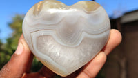Polished Stunning Agate Gemstone Hearts x 6 From Madagascar - Toprock Gemstones and Minerals 