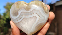 Polished Stunning Agate Gemstone Hearts x 6 From Madagascar - Toprock Gemstones and Minerals 
